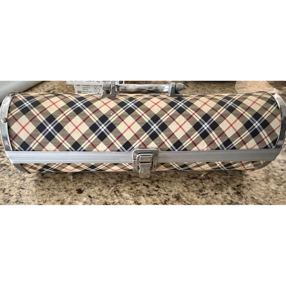Primeware Gala Plaid Insulated Single-bottle Wine Purse‎